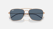 Caravan Reverse sunglasses with rose gold frame and dark blue tinted lenses