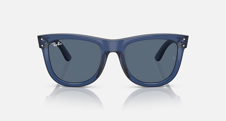 Ray-Ban Wayfarer sunglasses, blue lenses with navy translucent frame