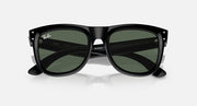 Ray-Ban Wayfarer Reverse sunglasses, black frame, green-tinted lenses, front view