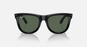 Ray-Ban Wayfarer Reverse sunglasses, dark green lenses, black frame, centered front view