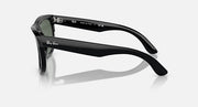Ray-Ban Wayfarer Reverse sunglasses, black frame with temple branding, side view