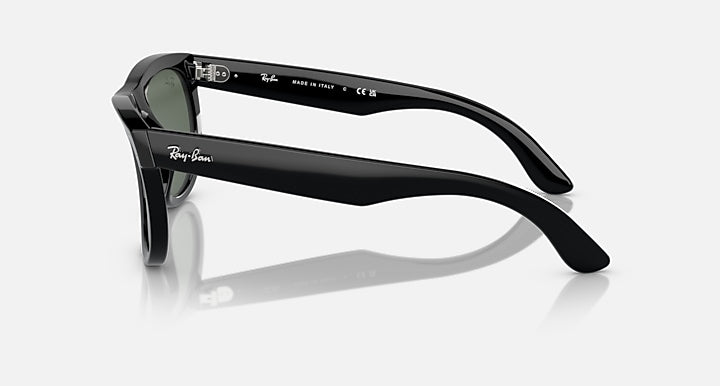 Ray-Ban Wayfarer Reverse sunglasses, black frame with temple branding, side view