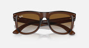 Ray-Ban Wayfarer Reverse sunglasses, brown frame with dark brown lenses, straight-on
