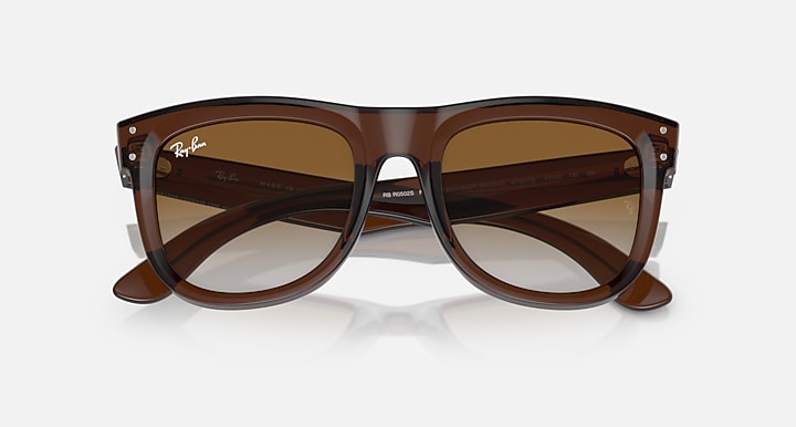Ray-Ban Wayfarer Reverse sunglasses, brown frame with dark brown lenses, straight-on