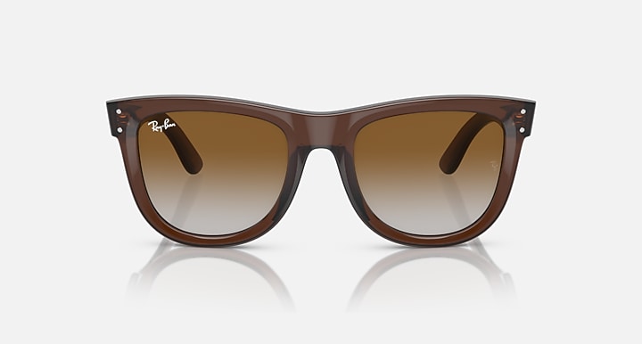 Ray-Ban Wayfarer Reverse sunglasses, dark brown frame with warm brown gradient lenses