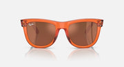 Ray-Ban Wayfarer Reverse sunglasses, orange frame with dark brown lenses, front view