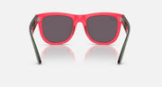 Ray-Ban Wayfarer Reverse sunglasses, red frame, dark gray lenses, front view