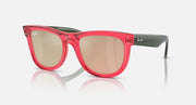Ray-Ban Wayfarer Reverse sunglasses, red frame, brown tinted lenses, side profile