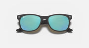 Ray-Ban Jr MOD. 9052S sunglasses, black frame with blue-green mirrored lenses