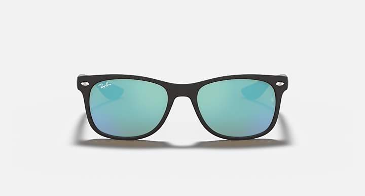 Ray-Ban Jr MOD. 9052S sunglasses, dark frame with teal-tinted lenses
