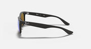 Ray-Ban Jr MOD. 9052S sunglasses side view, dark frame with blue temple tips
