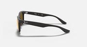 Ray-Ban Junior wayfarer sunglasses, dark frame with gray temples, side view