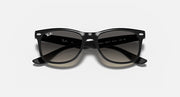 Ray-Ban Junior wayfarer sunglasses, black frame with dark lenses, front view