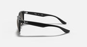 Ray-Ban Junior wayfarer sunglasses, transparent gray frame, side view