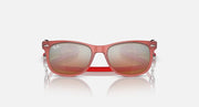 Ray-Ban Junior New Wayfarer RJ9052S sunglasses with pink frame and amber gradient lenses