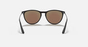 Black cat-eye sunglasses with brown tinted lenses and metal temples