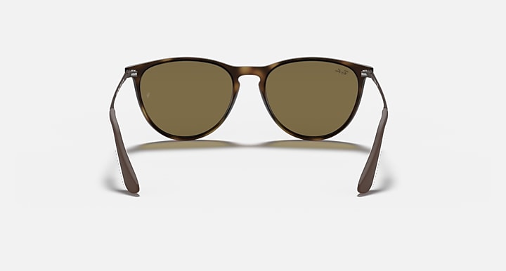 Junior sunglasses front view with dark Havana frame and olive lenses