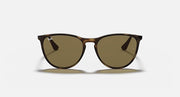 Junior sunglasses front view with Havana-brown frame and olive lens tint