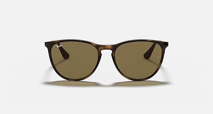 Junior sunglasses front view with Havana-brown frame and olive lens tint