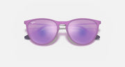 Junior sunglasses front view with violet frame and purple gradient lenses
