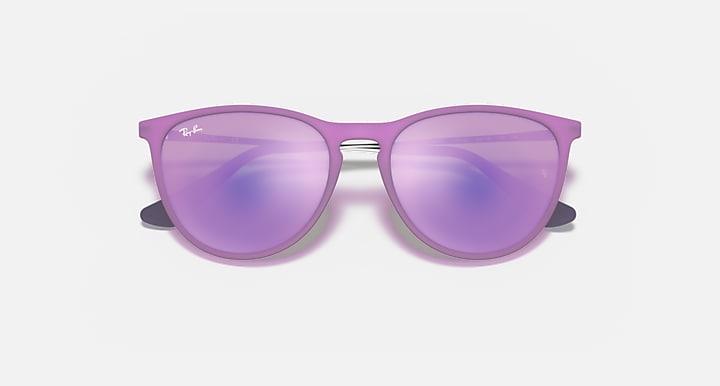 Junior sunglasses front view with violet frame and purple gradient lenses