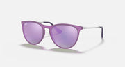 Junior sunglasses with violet transparent frame and purple-tinted lenses