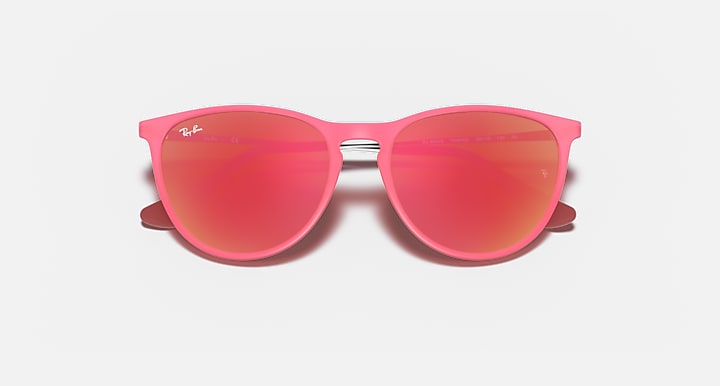 Ray-Ban Junior Erika sunglasses, bright pink frame with pink mirrored lenses
