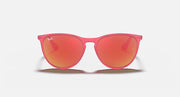Ray-Ban Junior Erika sunglasses, pink frame with red gradient lenses, front view