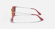 Ray-Ban Junior Erika sunglasses, pink frame with clear arms and side profile