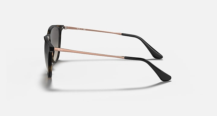 Ray-Ban Junior Erika sunglasses, black frame with rose-gold metal arms, side view