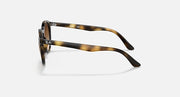 Ray-Ban RJ9064S sunglasses, tortoise brown frame with dark lenses, side profile