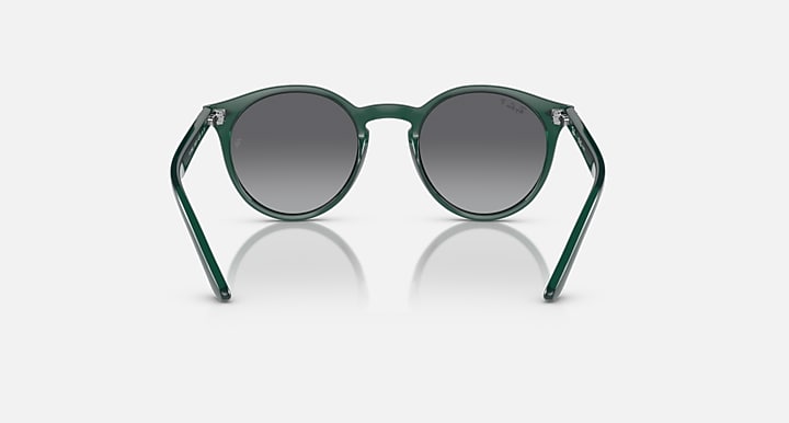 Ray-Ban RJ9064S round sunglasses front view with dark lenses and green frames