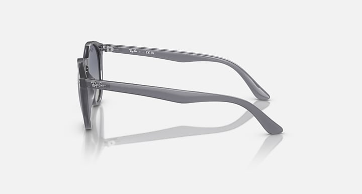 Ray-Ban RJ9064S sunglasses side profile with grey frames and dark grey lenses