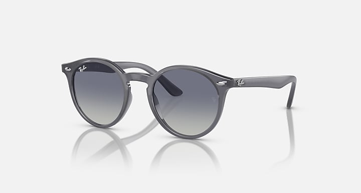 Ray-Ban RJ9064S round sunglasses with dark grey lenses and grey frames