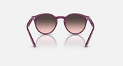 Ray-Ban sunglasses, straight-on view: fuchsia frame with rose gradient lenses