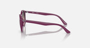 Ray-Ban sunglasses, side profile: fuchsia frame with rose gradient lens