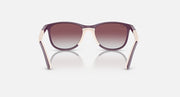 Ray-Ban sunglasses with purple frames and gradient maroon-tinted lenses