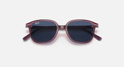 Ray-Ban RJ9093S sunglasses, violet translucent frame, dark gradient lenses