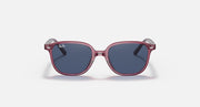 Ray-Ban RJ9093S sunglasses, transparent pink frame, blue-tinted lenses