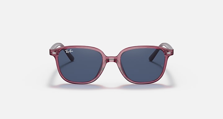 Ray-Ban RJ9093S sunglasses, transparent pink frame, blue-tinted lenses