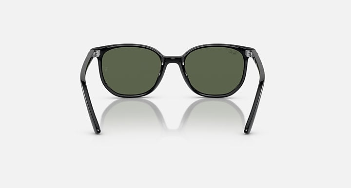 Ray-Ban Elliot sunglasses with dark green lenses and transparent dark frame