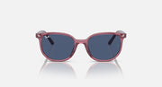 Ray-Ban Elliot RJ9097S sunglasses, front view, transparent pink frame with dark blue lenses