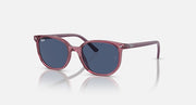 Ray-Ban Elliot RJ9097S sunglasses with transparent pink frame and dark blue lenses
