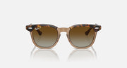 Ray-Ban tortoise round sunglasses with brown gradient lenses, front view