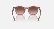 Ray-Ban transparent red sunglasses with light rose lenses, front view