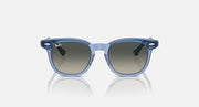 Ray-Ban RJ9098SF sunglasses, light blue cat-eye style, dark lenses with reflective finish