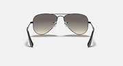 Ray-Ban metal aviator sunglasses with dark frame and brown-gray gradient lenses