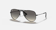 Ray-Ban metal aviator sunglasses with black frame and dark gray gradient lenses