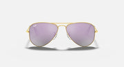 Ray-Ban metal aviator sunglasses with rose-gold frame and lilac purple gradient lenses