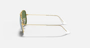 Ray-Ban metal aviator sunglasses, matte gold frame with clear-style lenses